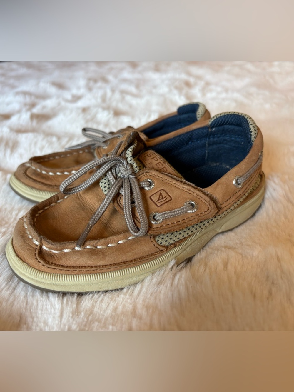 Kids size 10m Brown Leather Sperry Boat Shoes